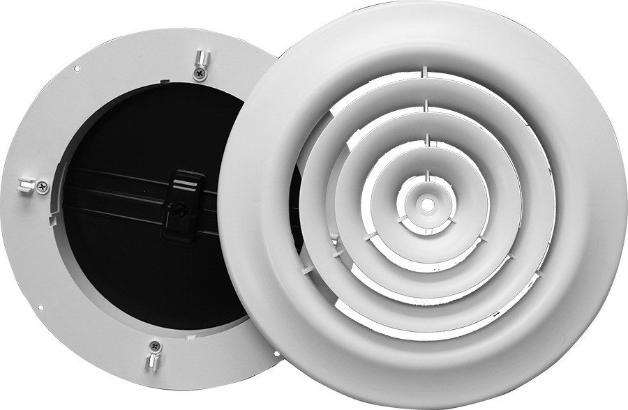 Round Ceiling Diffuser With 10 In Boot